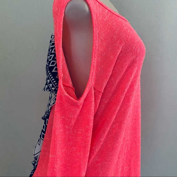 Daytrip pink coral cold shoulder back bow long sleeve top! - Picture 5 of 6